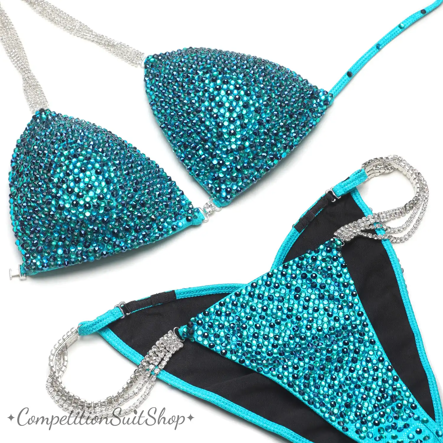 Blazing Blue Bikini Competition Suit (B118)